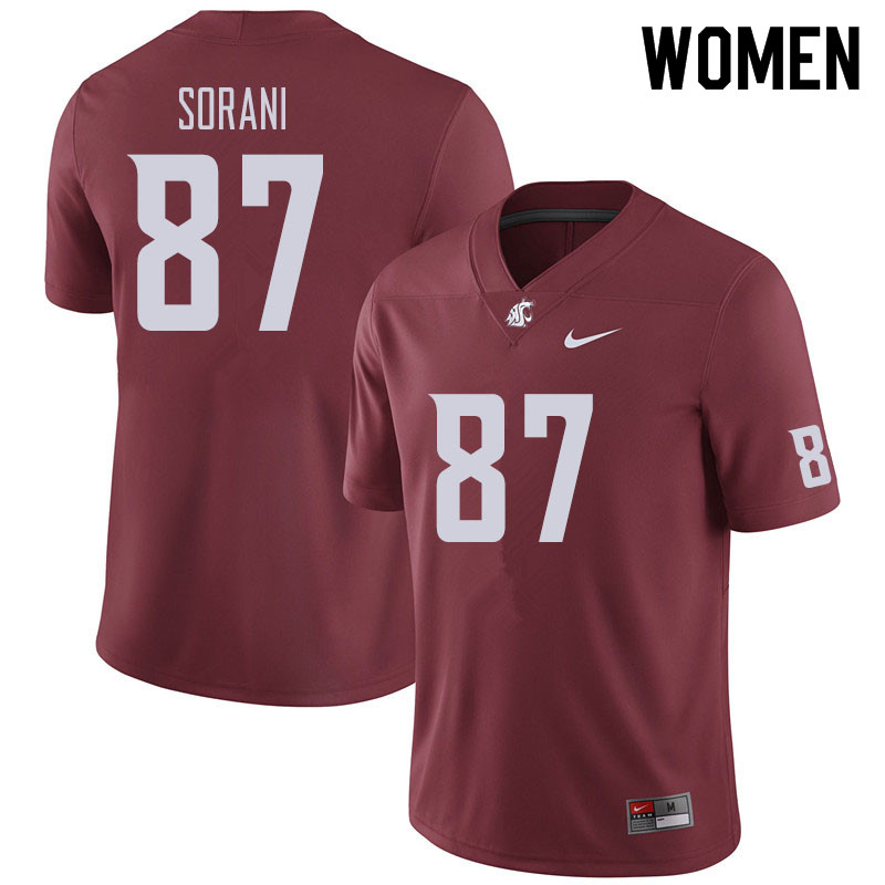 Women #87 Zion Sorani Washington State Cougars Football Jerseys Sale-Crimson